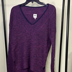 John + Jenn Plum V-Neck Sweater